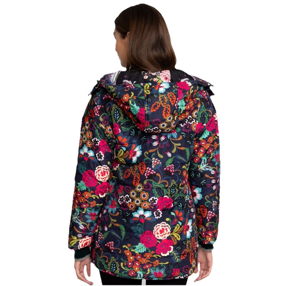 NWOT XS Johnny Was Mauri Puffer Zip Front Hooded Reversible Jacket C40223 $435 - Picture 3 of 16